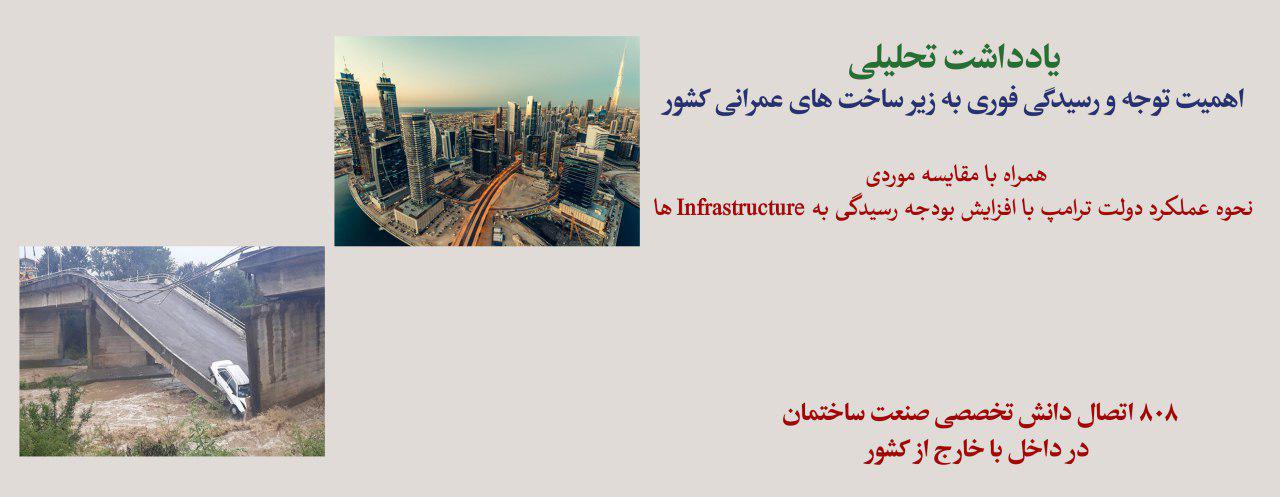 یادداشت تحلیلی: اهمیت توجه و رسیدگی فوری به زیر ساخت های عمرانی کشور یادداشت تحلیلی: اهمیت توجه و رسیدگی فوری به زیر ساخت های عمرانی کشور