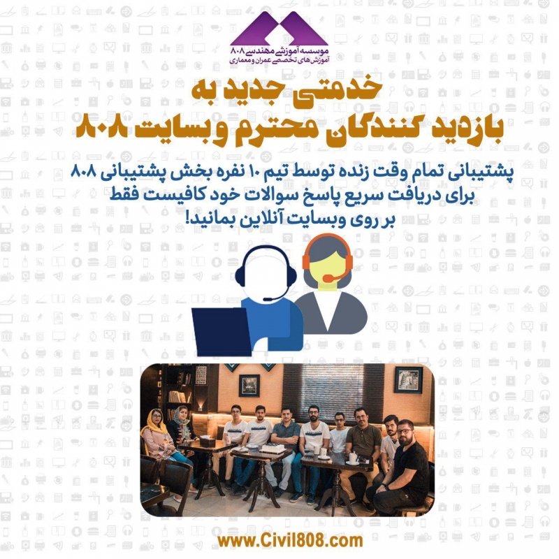 پشتیبانی تمام وقت زنده توسط تیم 10 نفره بخش پشتیبانی 808 برای دریافت سریع پاسخ سوالات خود کافیست فقط بر روی وبسایت آنلاین بمانید!