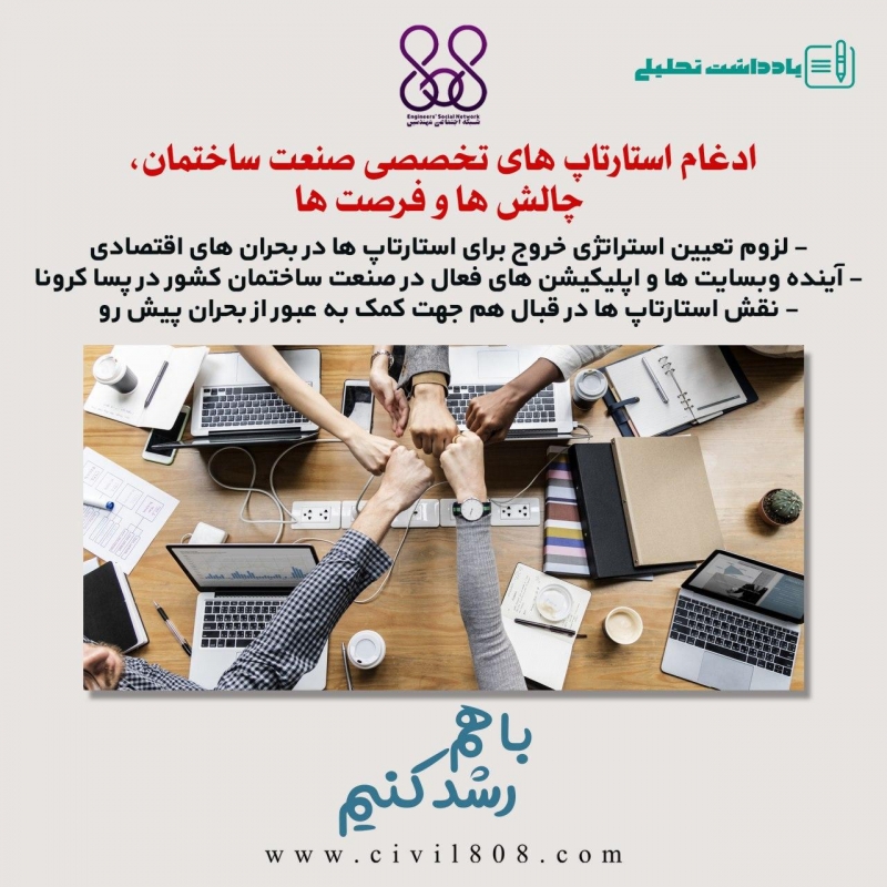 یادداشت تحلیلی:  ادغام استارتاپ های تخصصی صنعت ساختمان، چالش ها و فرصت ها یادداشت تحلیلی:  ادغام استارتاپ های تخصصی صنعت ساختمان، چالش ها و فرصت ها