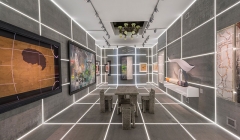 طراحی غرفه با متریال سنگ و LED طراحی غرفه با متریال سنگ و LED