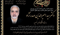 در گذشت دکتر سید امیرالدین صدرنژاد در گذشت دکتر سید امیرالدین صدرنژاد