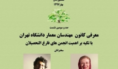 سخنرانی علمی، معرفی کانون مهندسان معمار دانشگاه تهران با تکیه بر اهمیت انجمن های فارغ التحصیلان سخنرانی علمی، معرفی کانون مهندسان معمار دانشگاه تهران با تکیه بر اهمیت انجمن های فارغ التحصیلان
