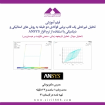 فیلم آموزشی تحلیل غیرخطی یک قاب برشی فولادی دو طبقه به روش های استاتیکی و دینامیکی با استفاده از نرم افزار ANSYS (تحلیل مودال، تحلیل تاریخچه زمانی، منحنی ظرفیت و هیسترزیس)