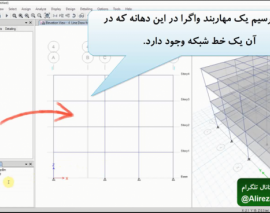 ترسیم مهاربند واگرا در بین یک خط شبکه و تنظیمات آیین‌نامه‌ای برای آنها در ETABS 2016