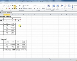 روش محاسبه مقدار مواد تشکیل دهنده بتن در اکسل