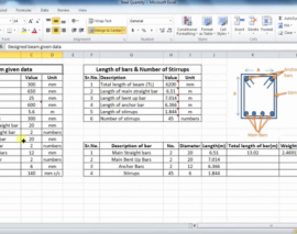 برآورد آرماتور مورد نیاز در یک تیر با نرم افزار Ecxel برآورد آرماتور مورد نیاز در یک تیر با نرم افزار Ecxel