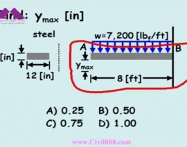 آمادگی آزمون بین المللی FE و PE حل نمونه سوال Deflection Example آمادگی آزمون بین المللی FE و PE حل نمونه سوال Deflection Example
