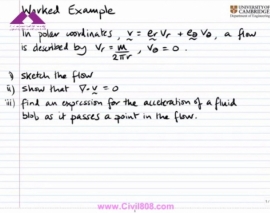 مکانیک سیالات پیشرفته از Cambridge University بخش 6 معادله اویلر ، مثال