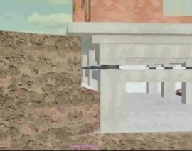 انیمیشن با کیفیت بالا از برش ساختمان جداسازی شده و خندق دور تا دور ساختمان و همچنین جا به جایی ساختمان جداسازی شده لرزه ای هنگام زلزله انیمیشن با کیفیت بالا از برش ساختمان جداسازی شده و خندق دور تا دور ساختمان و همچنین جا به جایی ساختمان جداسازی شده لرزه ای هنگام زلزله