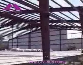 فیلمی 10 دقیقه ای از صفر تا صد اجرای سوله با اسکت فولادی در امریکا (ز بتن ریزی تا پوشش سقف)