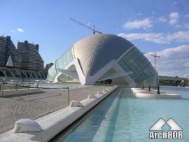  	 خانه اپرا  Opera House    شهرک علوم و هنر والنسیای اسپانیا ، شاهکاری از سانتیاگو کالاتراوا 	