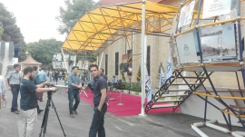 پشت صحنه فیلم برداری از بیست و نهمین نمایشگاه بین المللی ساختمان تهران