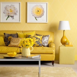 19 نمونه تصاویر طراحی داخلی به رنگ زرد 