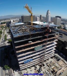 پروژه ساختمانی برج دادگاه ایالتی لس آنجلس (اسکلت فلزی) همراه با سیستم مهاربند جانبی BRB بخش اول