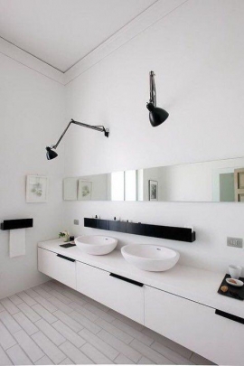  طراحي داخلي - ایده های طراحی حمام و سينك روشويي مينيمال