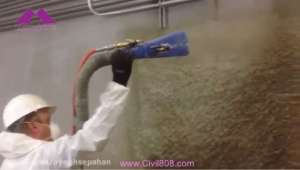 پاشیدن پشم سنگ روی بتن برای افزایش مقاومت در برابر آتش سوزی و حرارات پاشیدن پشم سنگ روی بتن برای افزایش مقاومت در برابر آتش سوزی و حرارات