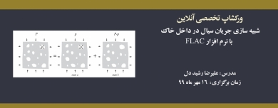 ورکشاپ آنلاین شبیه سازی جریان سیال در داخل خاک با نرم افزار FLAC