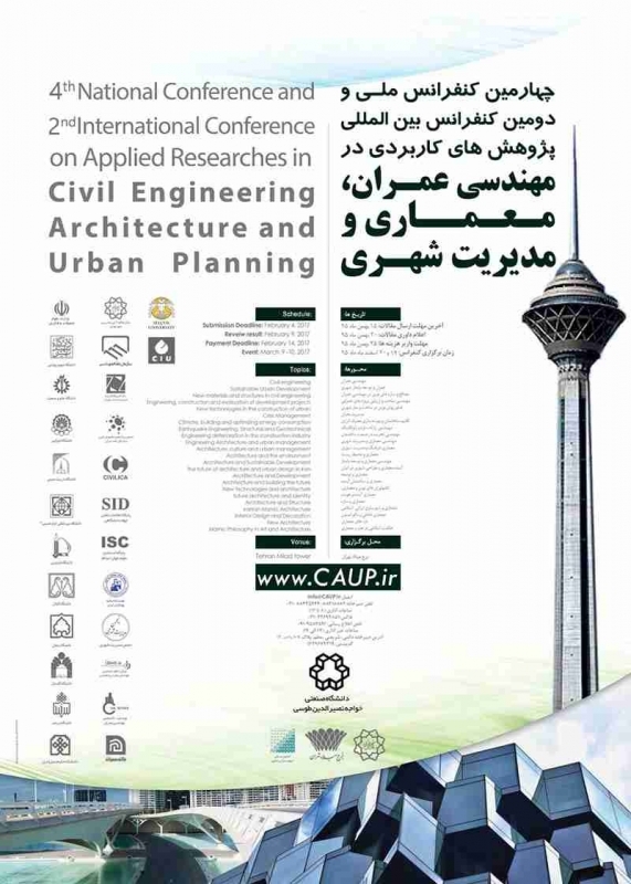 چهارمین کنفرانس ملی پژوهشهای کاربردی در مهندسی عمران، معماری و مدیریت شهری