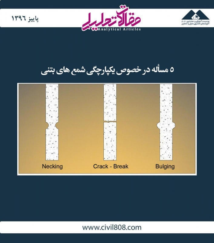 مقاله تحلیلی:  5 مسئله در خصوص یکپارچگی شمع‌های بتنی