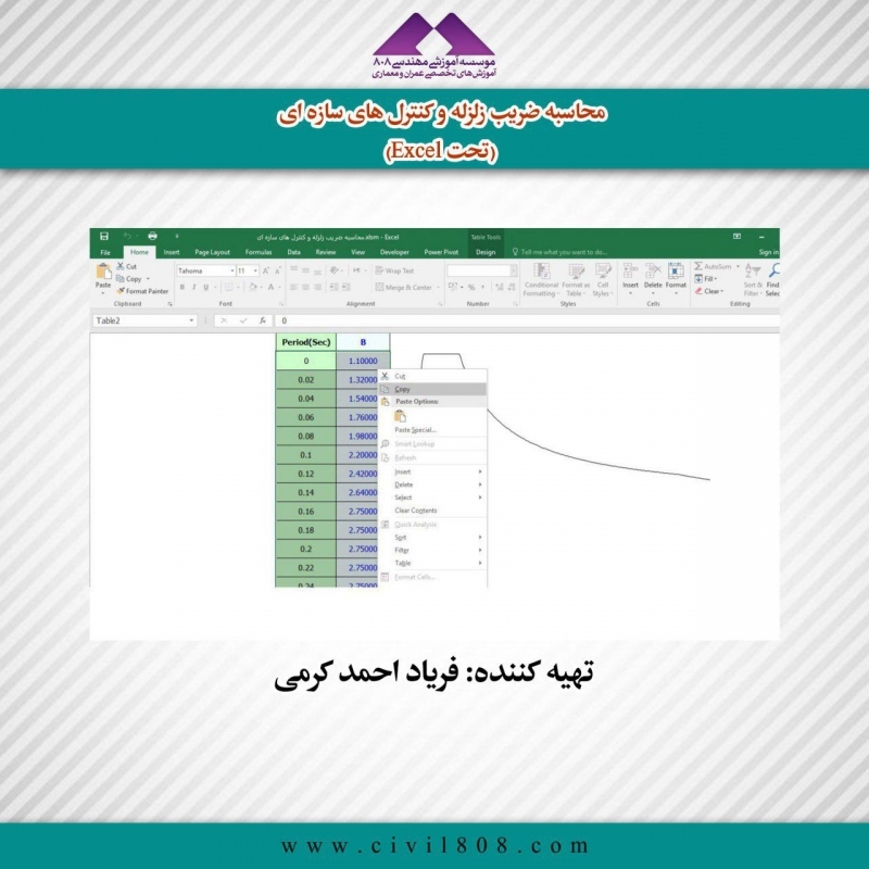 برنامه محاسبه ضریب زلزله و کنترل های سازه ای (تحت Excel) برنامه محاسبه ضریب زلزله و کنترل های سازه ای (تحت Excel)