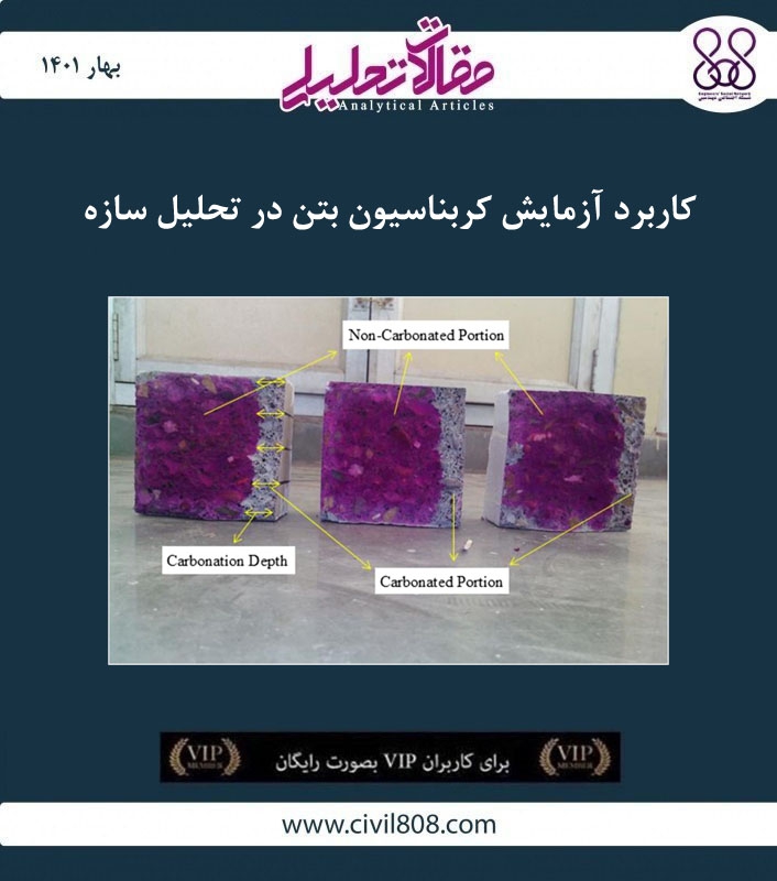 مقاله تحلیلی: کاربرد آزمایش کربناسیون بتن در تحلیل سازه مقاله تحلیلی: کاربرد آزمایش کربناسیون بتن در تحلیل سازه