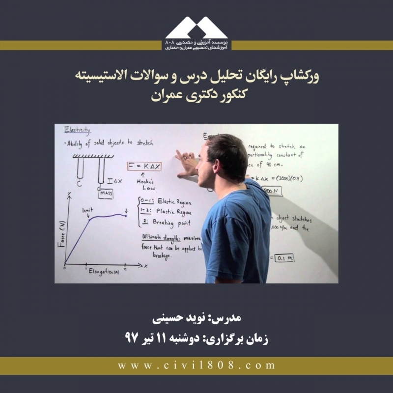 وبینار تحلیل درس و سوالات الاستیسیته کنکور دکتری عمران (رایگان)