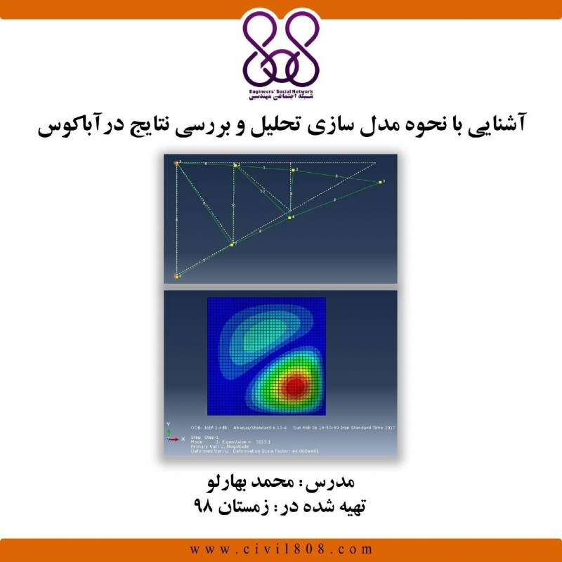ورکشاپ آنلاین (۱)  آشنایی با نحوه مدل سازی تحلیل و بررسی نتایج درآباکوس