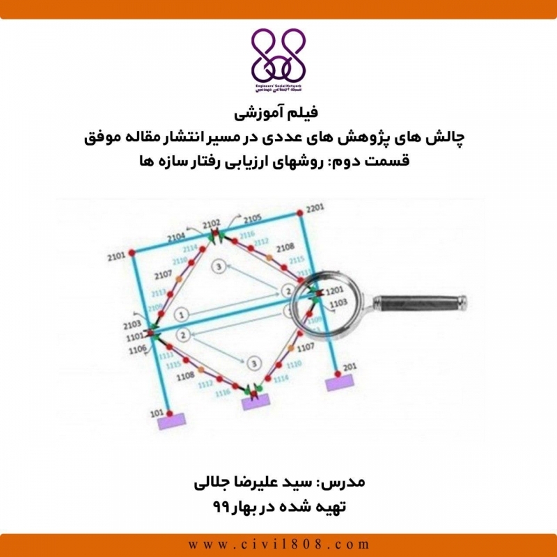 فیلم وبینار چالش های پژوهش های عددی در مسیر انتشار مقاله موفق، قسمت دوم: روشهای ارزیابی رفتار سازه ها