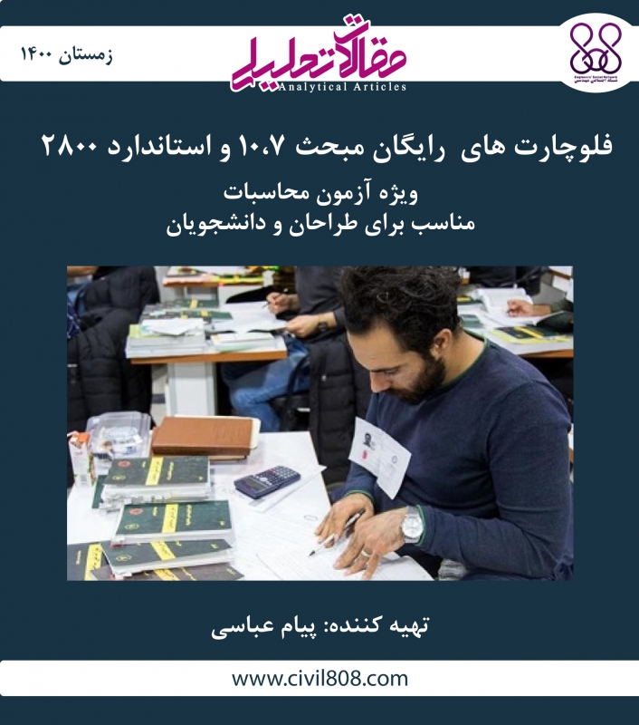 فلوچارت های رایگان مبحث ۱۰، ۷ و استاندارد ۲۸۰۰ (ویژه آزمون محاسبات و مناسب طراحان و دانشجویان) فلوچارت های رایگان مبحث ۱۰، ۷ و استاندارد ۲۸۰۰ (ویژه آزمون محاسبات و مناسب طراحان و دانشجویان)