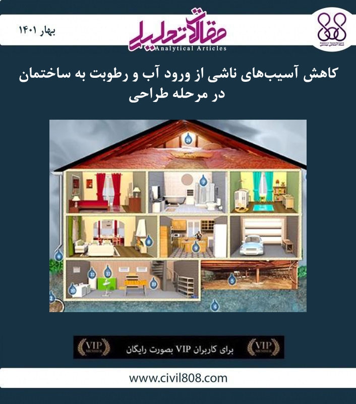 مقاله تحلیلی: کاهش آسیب های ناشی از ورود آب و رطوبت به ساختمان در مرحله طراحی مقاله تحلیلی: کاهش آسیب های ناشی از ورود آب و رطوبت به ساختمان در مرحله طراحی